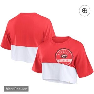 Georgia Bulldogs Fanatics Women’s Oversized Badge Colorblock Cropped T-Shirt